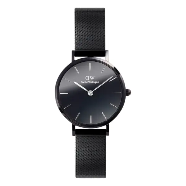 Daniel Wellington Petite Reflection Black Quartz Mesharmband Svart