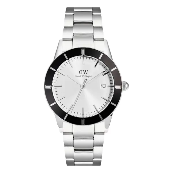Daniel Wellington Iconic Paradigma Link Black Bezel Quartz Stållänk Vit