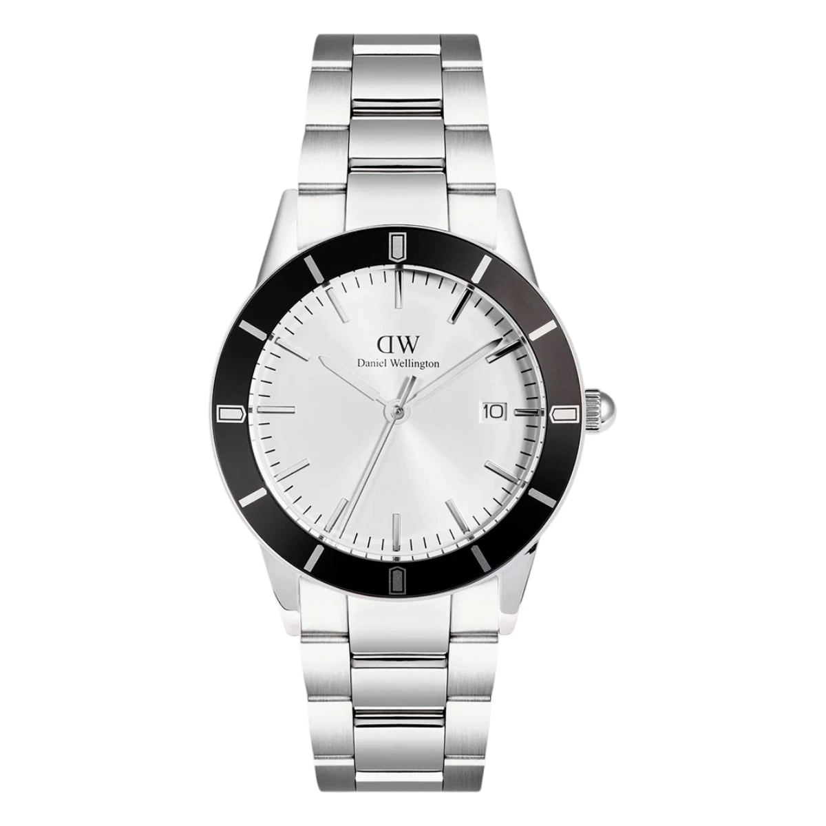DW00100819 Daniel Wellington Iconic Paradigma Link Black Bezel Silver Svart