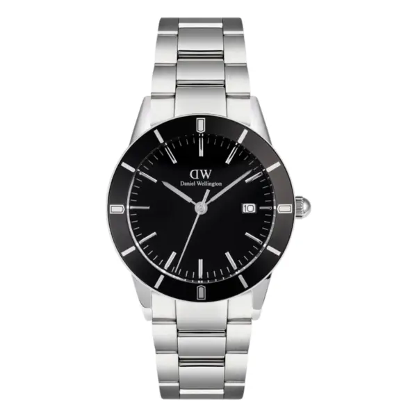 Daniel Wellington Iconic Paradigma Link Black Enamel Quartz Stållänk Svart