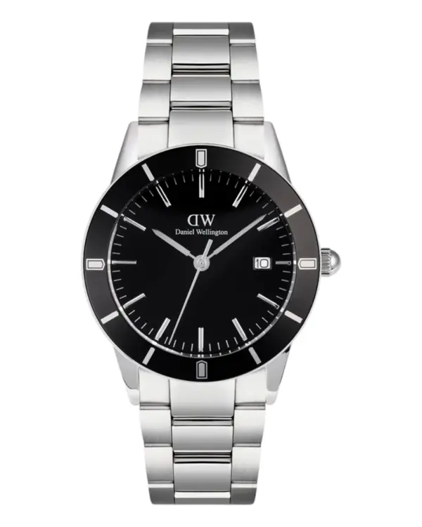 Daniel Wellington Iconic Paradigma Link Black Enamel Silver Svart