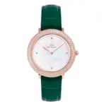 Daniel Wellington Crystalline Bezel Green Croc Roséguld Vit pärlemor