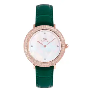 Daniel Wellington Crystalline Bezel Green Croc Roséguld Vit pärlemor