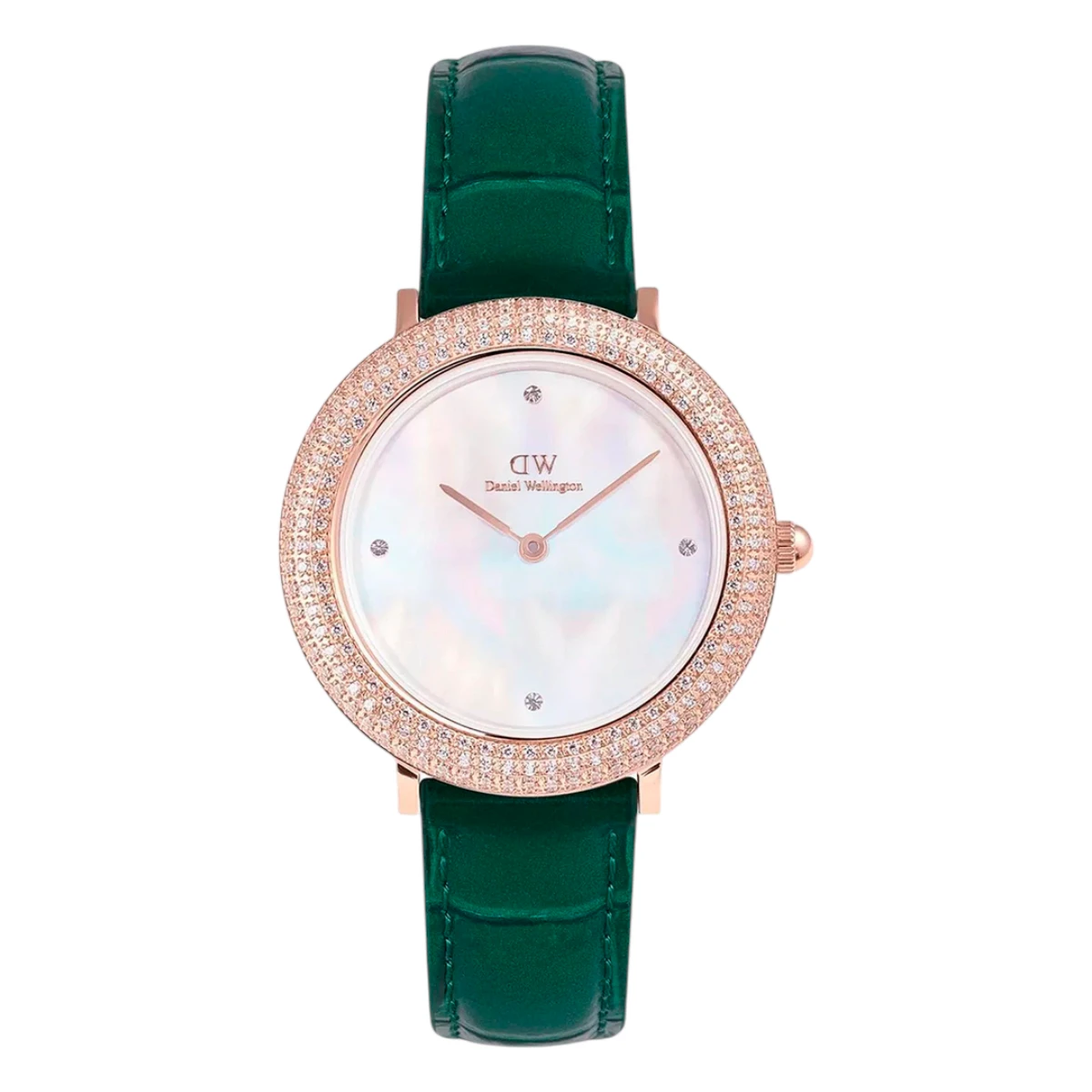 DW00100826 Daniel Wellington Crystalline Bezel Green Croc Roséguld Vit pärlemor