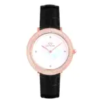 Daniel Wellington Crystalline Bezel Black Croc Roséguld Vit pärlemor