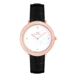 Daniel Wellington Crystalline Bezel Black Croc Roséguld Vit pärlemor