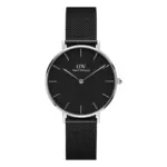 Daniel Wellington Petite Ashfield Silver Svart