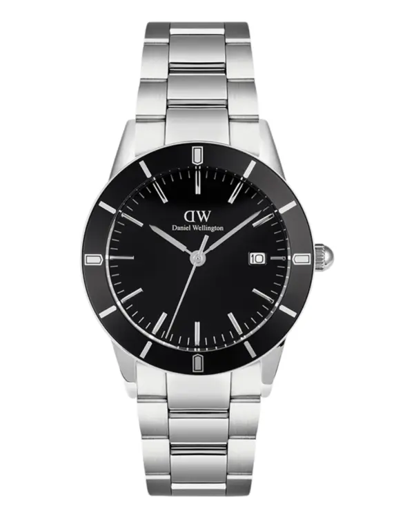 Daniel Wellington Iconic Paradigma Link Black Enamel Silver Svart