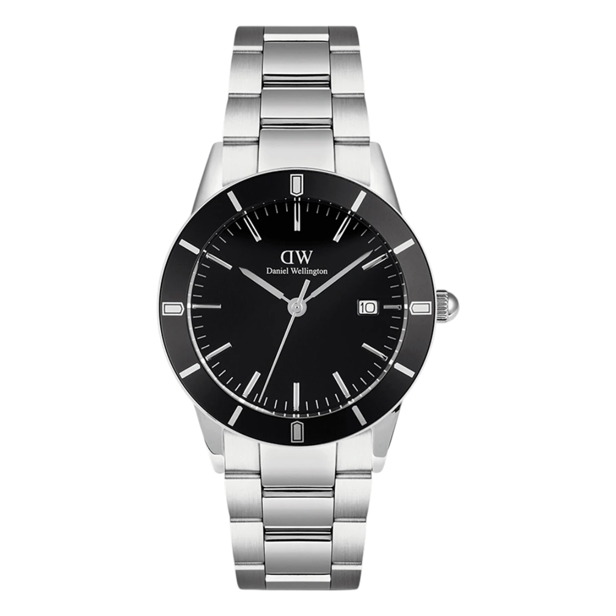 DW00600822 Daniel Wellington Iconic Paradigma Link Black Enamel Silver Svart