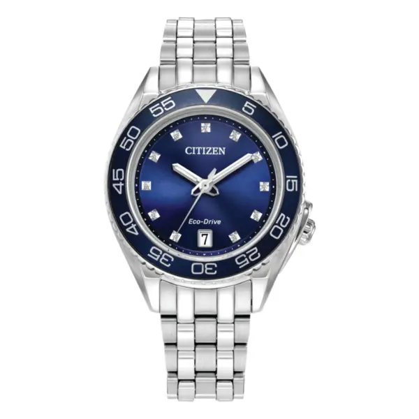 Citizen Sport Luxury Eco-Drive Diamant Stållänk Blå