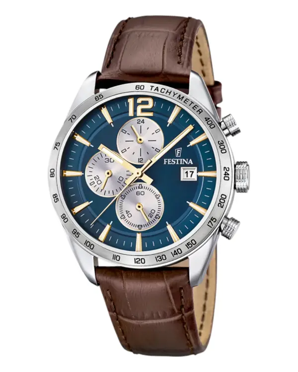 Festina Timeless Chronograph Läder Blå