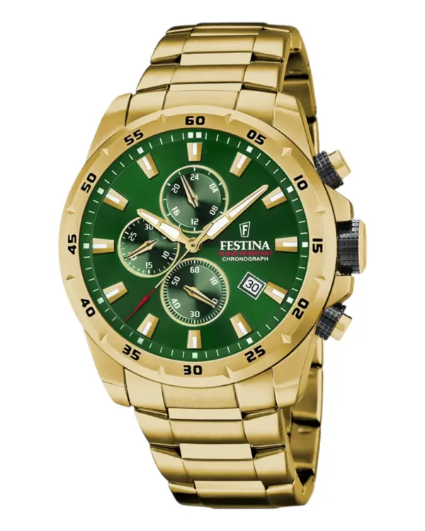Festina Chrono Sport Guldfärgad Grön