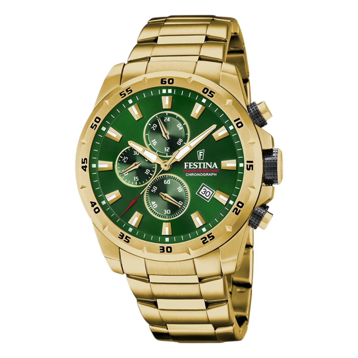 Festina_F20541-3 Festina Chrono Sport Guldfärgad Grön