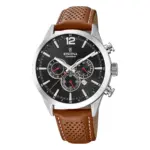 Festina Timeless Chronograph Brunt Läder Svart
