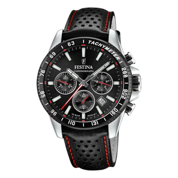 Festina Timeless Chronograph Läder Svart