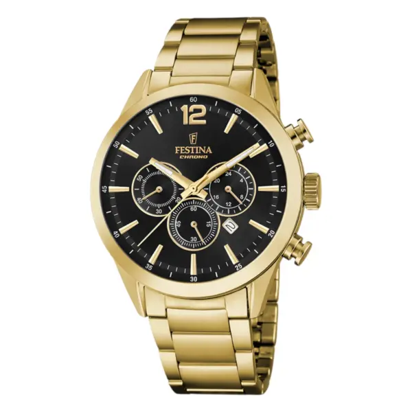 Festina Timeless Chronograph Guldfärgad Svart