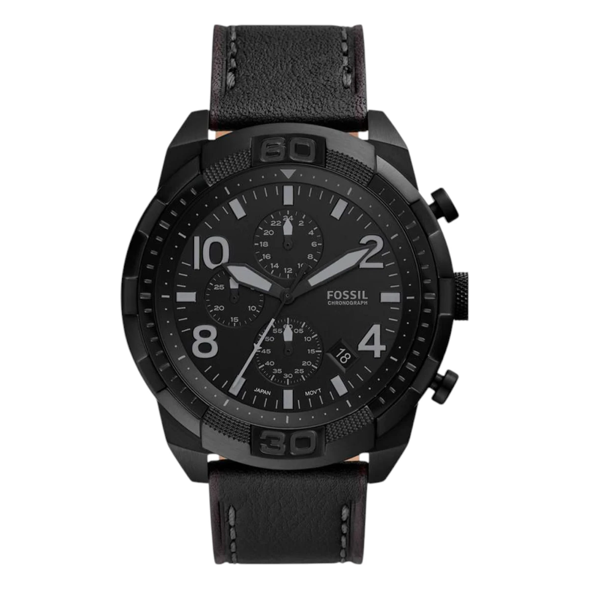 Fossil_FS5874_01 Fossil Bronson Quartz Kronograf Svart Läderarmband Svart - Bild 1