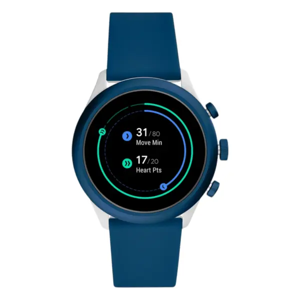 Fossil Sport Smartwatch Herr Silikonarmband Blå