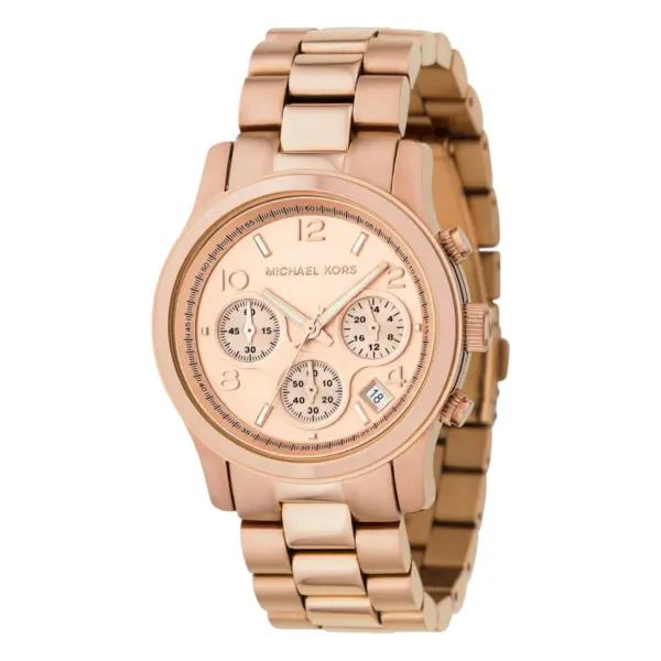 Michael Kors Runway 38 mm Quartz Kronograf Roséguldfärgad Stållänk Roséguld