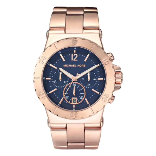 Michael Kors Bel Aire Quartz Kronograf Roséguldfärgad Stållänk Blå