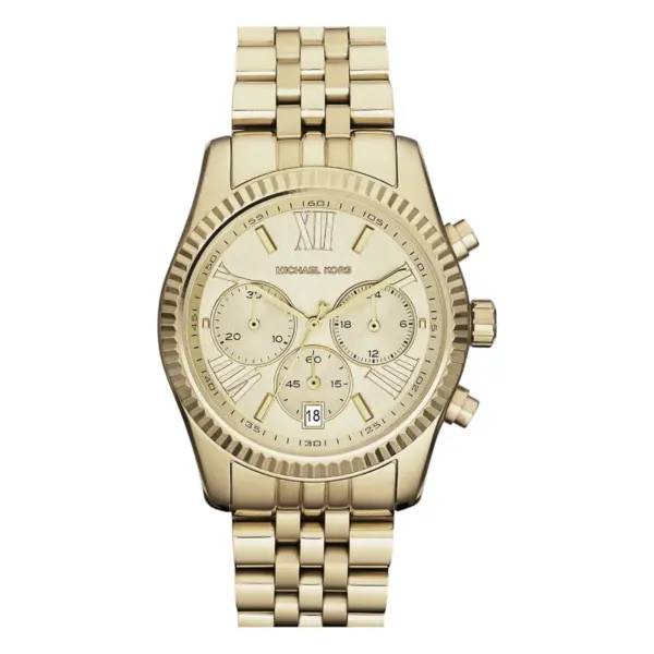 Michael Kors Lexington 38 mm Quartz Kronograf Guldfärgad Stållänk Guld