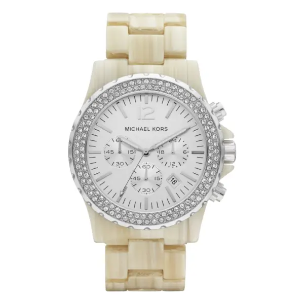 Michael Kors Madison Quartz Kronograf Resinarmband Vit