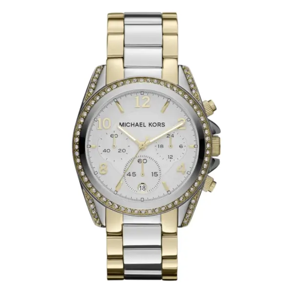 Michael Kors Blair Quartz Kronograf Tvåfärgad Stållänk Vit