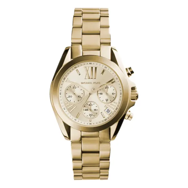 Michael Kors Mini Bradshaw Quartz Kronograf Guldfärgad Stållänk Guld