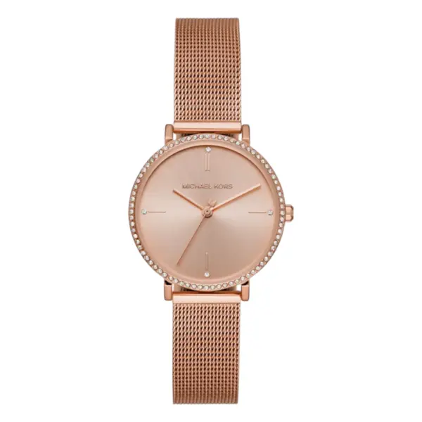 Michael Kors Jayne Quartz Kristaller Roséguldfärgad Mesharmband Roséguld