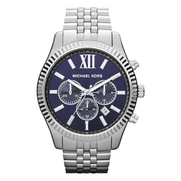 Michael Kors Lexington 45 mm Quartz Kronograf Stållänk Mörkblå