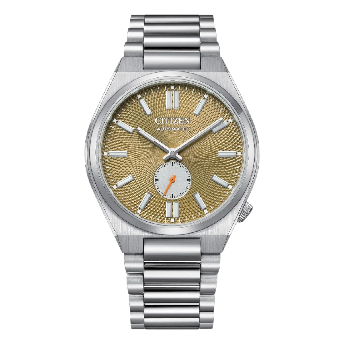 NK5010-51X_1 Citizen Tsuyosa Small Second Automatic Stållänk Brun