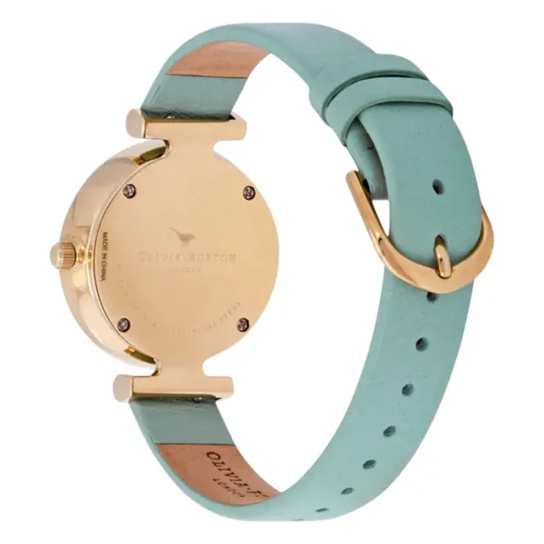 Olivia Burton Queen Bee 30 mm Quartz Guldfärgad Läderarmband Vit, bild 2