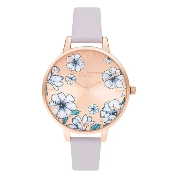 Olivia Burton Groovy Blooms Quartz Roséguldfärgad Läderarmband Roséguld