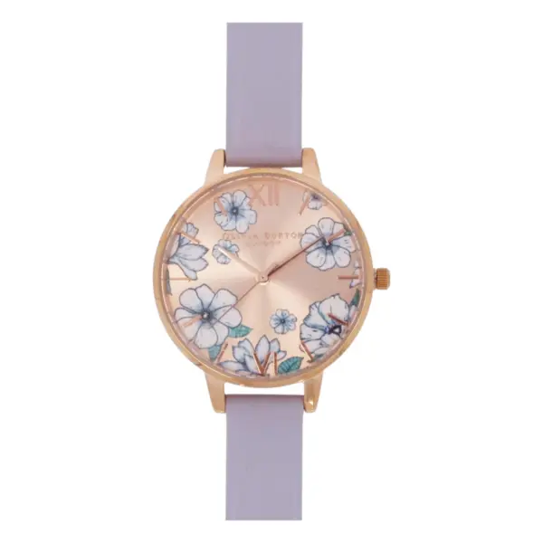 Olivia Burton Groovy Blooms Quartz Roséguldfärgad Läderarmband Roséguld, bild 2