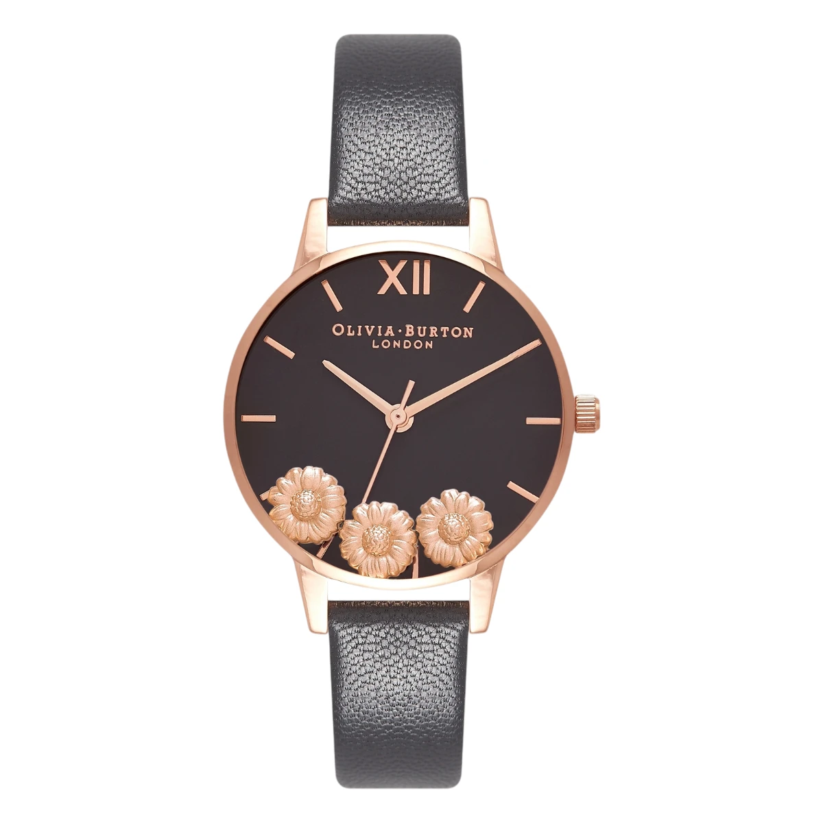 OB16CH05_01 Olivia Burton Dancing Daisy Quartz Svart - Bild 1