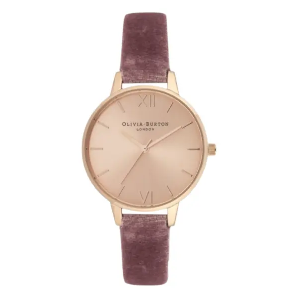 Olivia Burton Sunray Dial Quartz Roséguldfärgad Syntetläderarmband Rosa