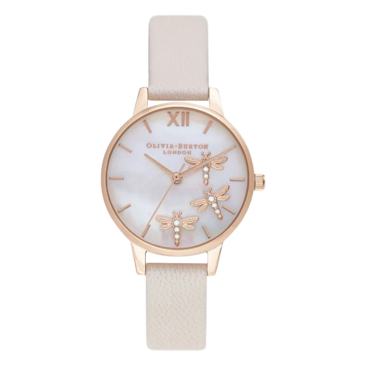 OB16GB01_01 Olivia Burton Dancing Dragonfly Quartz Vit - Bild 1