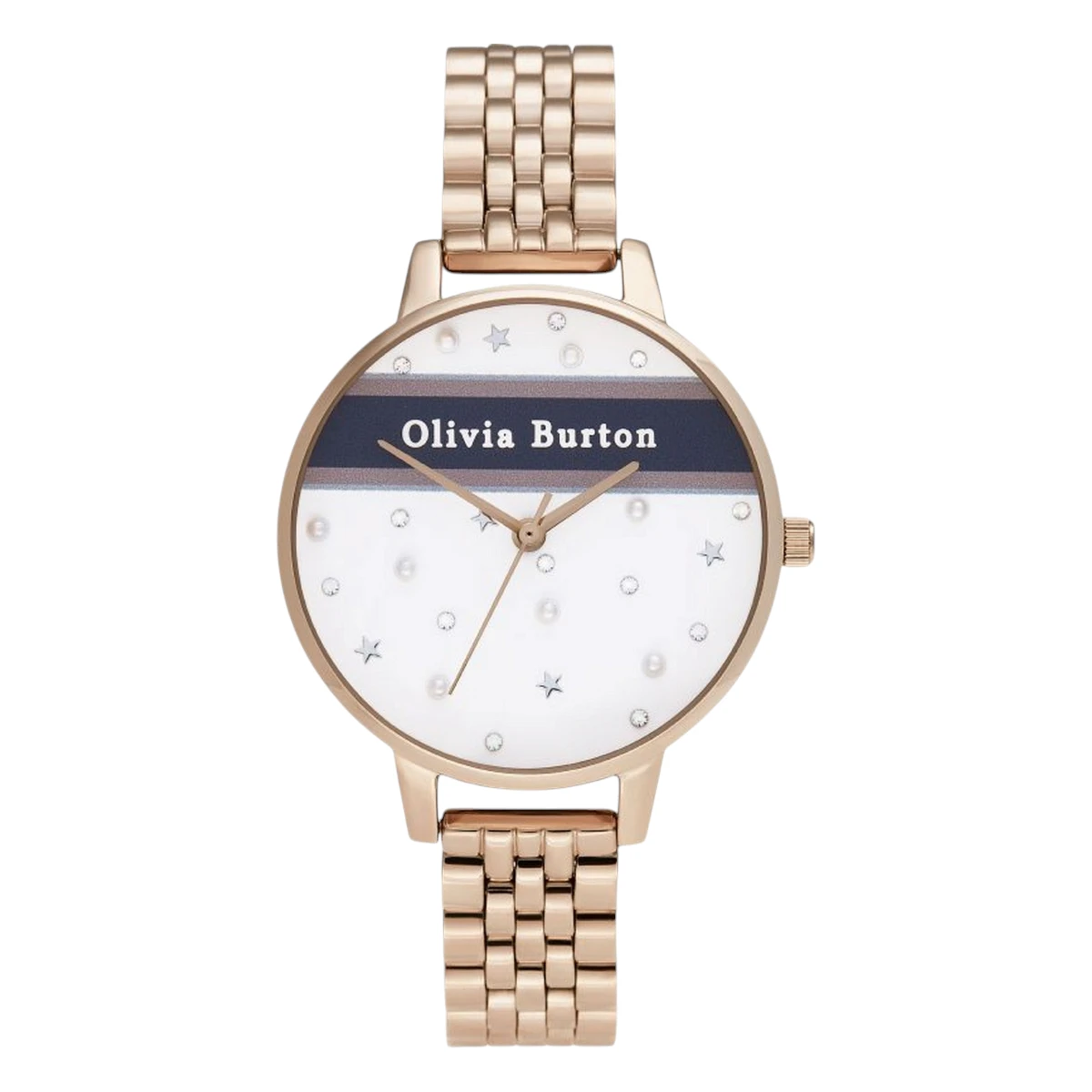 OB16VS06_01 Olivia Burton Varsity Quartz Vit - Bild 1