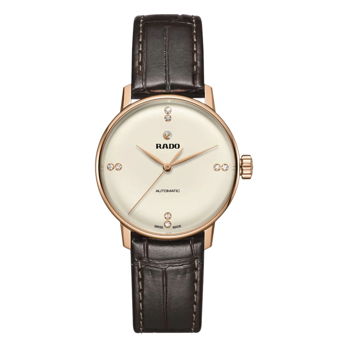 R22865765_01_front Rado Coupole Classic Automatic Diamanter Läderband Vit - Bild 1