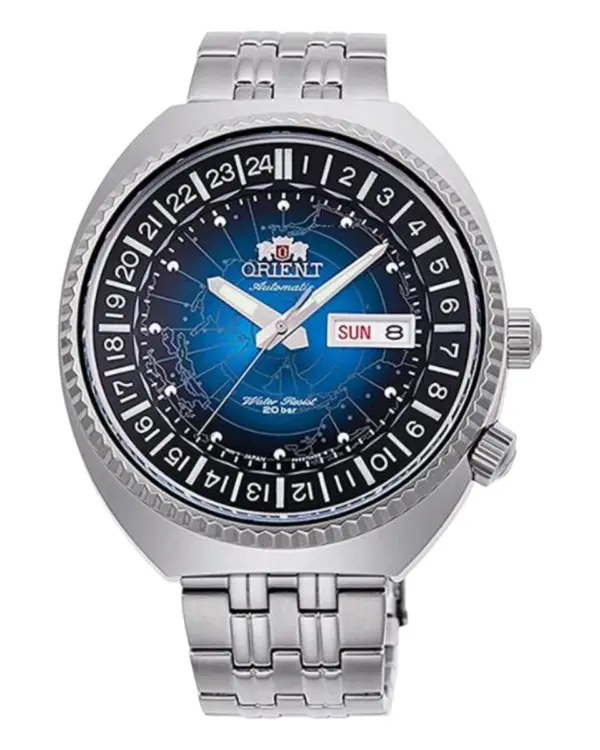 Orient World Map Revival Automatic Blå/Svart