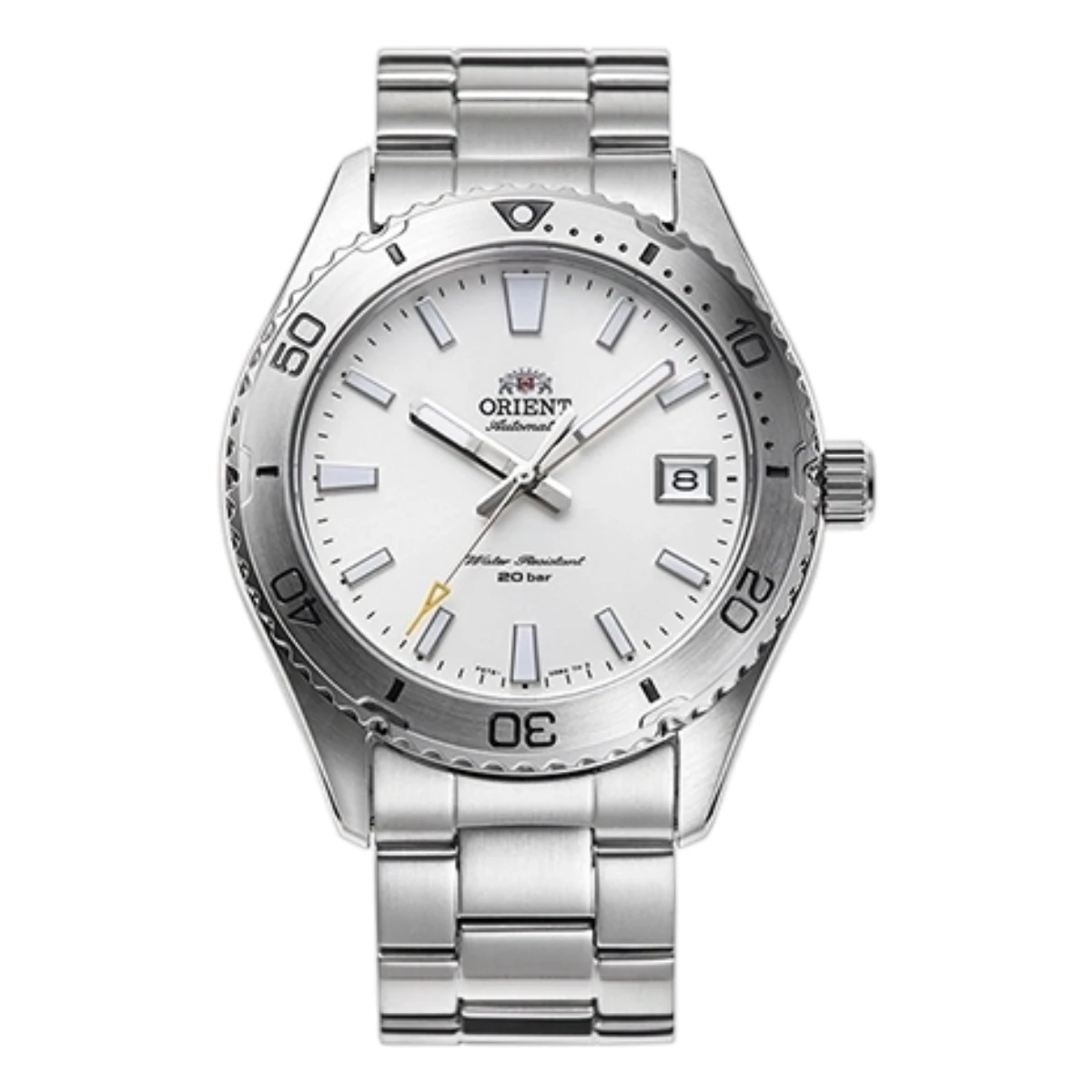 RA-AC0Q03S30B_1 Orient Mako 40 Automatic Stållänk Vit