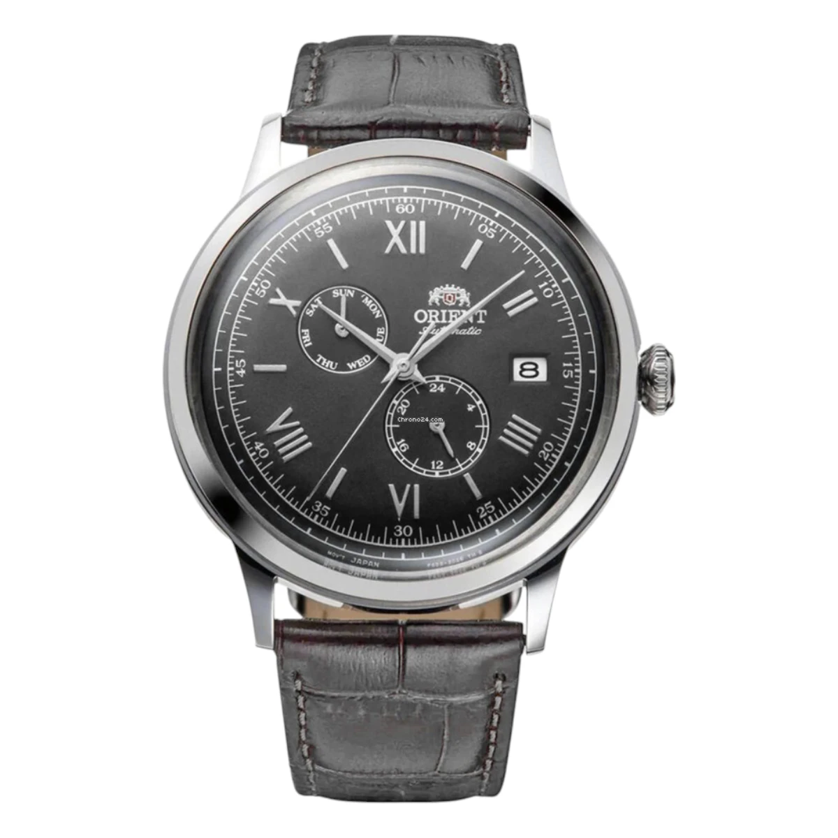 RA-AK0704N30B_1 Orient Bambino Automatic Läderband Grå