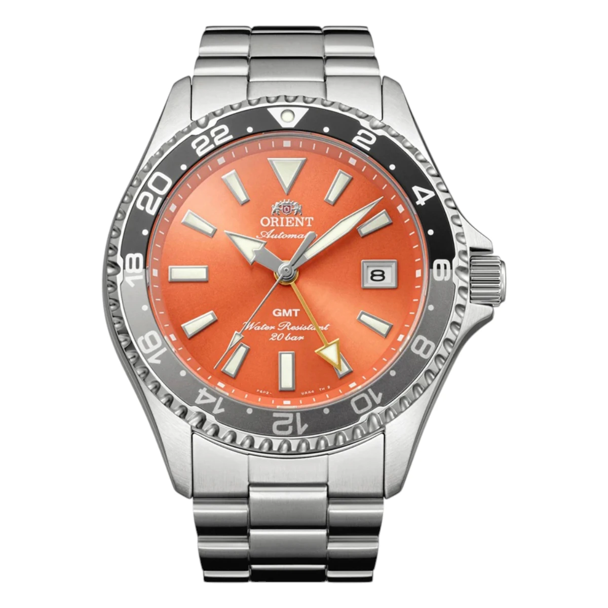 RA-BC0004Y30B_1 Orient Mako GMT Automatic Orange