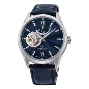 Orient Star Open Heart Automatic Läderband Blå