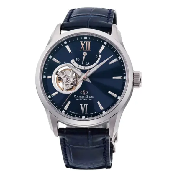Orient Star Open Heart Automatic Läderband Blå