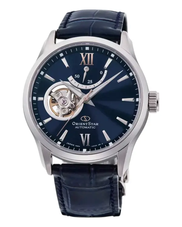 Orient Star Open Heart Automatic Läderband Blå