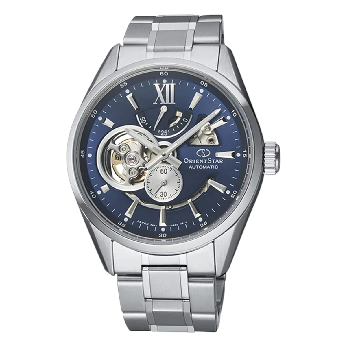 RE-AV0003L00B_1 Orient Star Skeleton Automatic Stållänk Blå