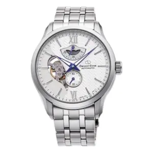 Orient Star Layered Skeleton Automatic Stållänk Vit