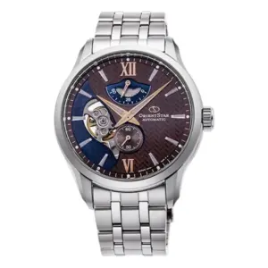 Orient Star Layered Skeleton Automatic Stållänk Brun