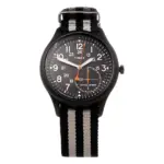 Timex herrklocka med kvartsverk och flerfärgat nylonarmband – Svart
